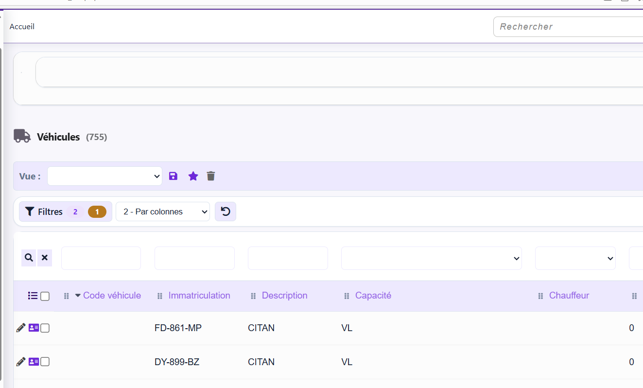 Exemple de liste WinList modernisée dans Win@ERP